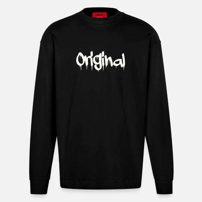 original - Heavyweight Oversized Organic Langarmshirt Made in EU - SOLID BLACK