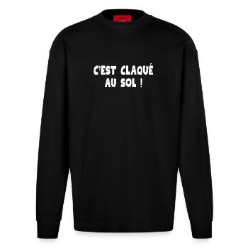 c'est claqué au sol, geek, jeux vidéo - Manches longues bio épais oversize fabriqué en UE - SOLID BLACK - Devant