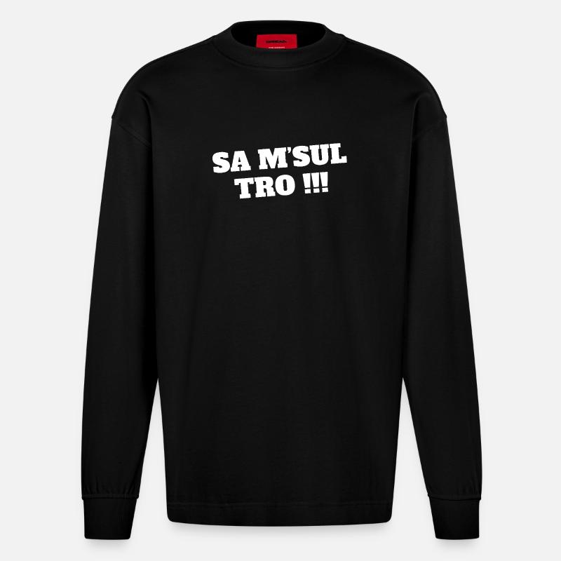 Jugend, SMS, Nachrichten - Heavyweight Oversized Organic Langarmshirt Made in EU - SOLID BLACK