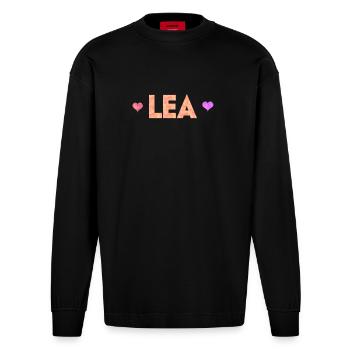 Lea - Heavyweight Oversized Organic Langarmshirt Made in EU - SOLID BLACK - Vorne