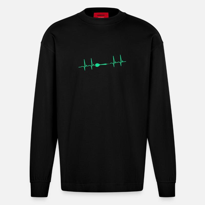 Dart Darter Darten - Heavyweight Oversized Organic Langarmshirt Made in EU - SOLID BLACK