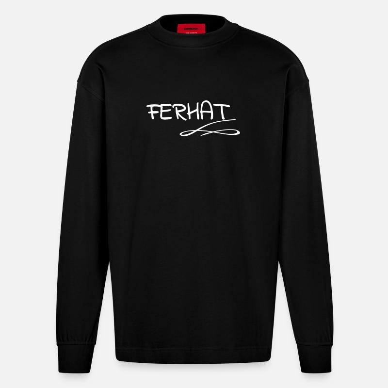 Ferhat - Manches longues bio épais oversize fabriqué en UE - SOLID BLACK