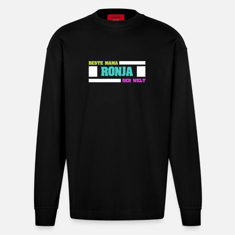 Mutter Ronja - Heavyweight Oversized Organic Langarmshirt Made in EU - SOLID BLACK