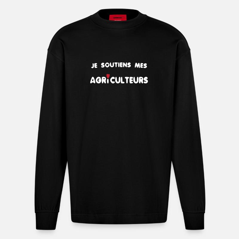 Bauer und Bauer - Heavyweight Oversized Organic Langarmshirt Made in EU - SOLID BLACK