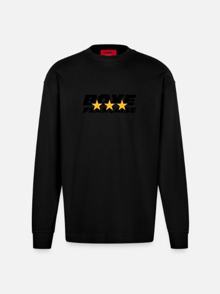 Boxen Francaise - Heavyweight Oversized Organic Langarmshirt Made in EU - SOLID BLACK