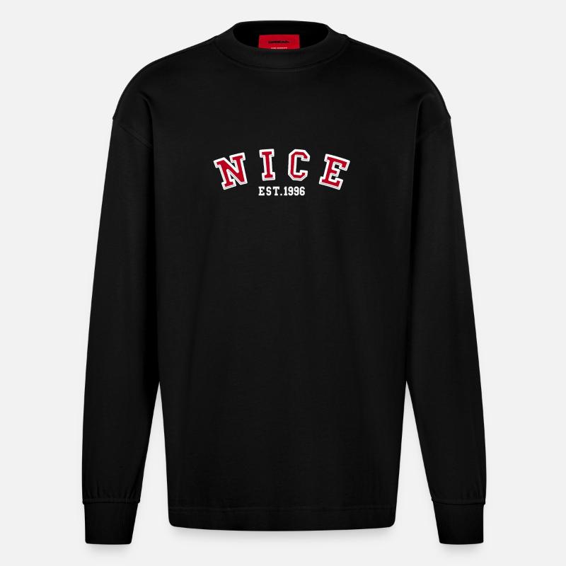 Fondation de Nice en 1996 - Manches longues bio épais oversize fabriqué en UE - SOLID BLACK