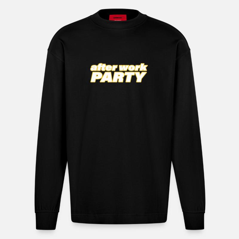 AFTER WORK PARTY - Heavyweight Oversized Organic Langarmshirt Made in EU - SOLID BLACK