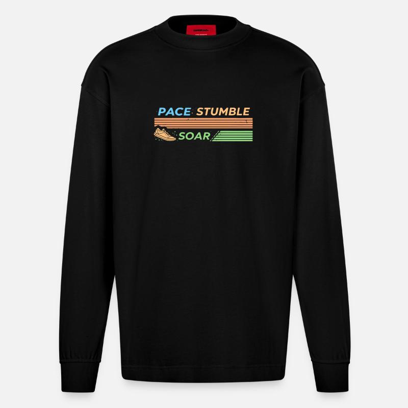 PACE STUMBLE SOAR - Manches longues bio épais oversize fabriqué en UE - SOLID BLACK