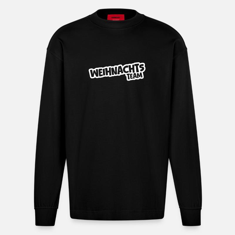 L’équipe de Noël - Manches longues bio épais oversize fabriqué en UE - SOLID BLACK