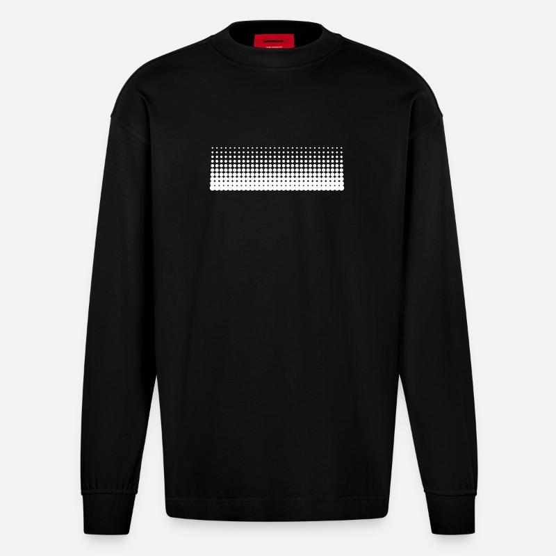 Basic Dots Gradient (breit) - Heavyweight Oversized Organic Langarmshirt Made in EU - SOLID BLACK