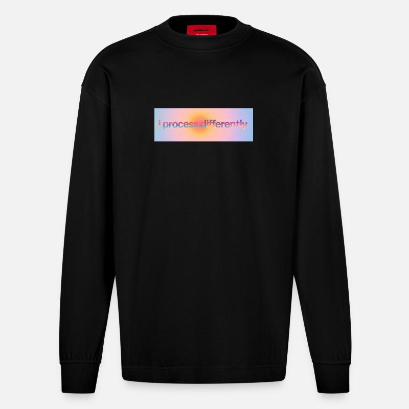 I process differently - Heavyweight Oversized Organic Langarmshirt Made in EU - SOLID BLACK