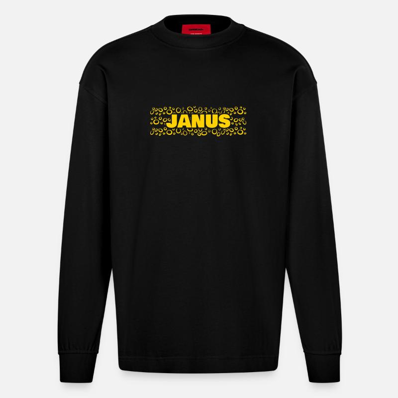 Geschenkidee Janus - Heavyweight Oversized Organic Langarmshirt Made in EU - SOLID BLACK