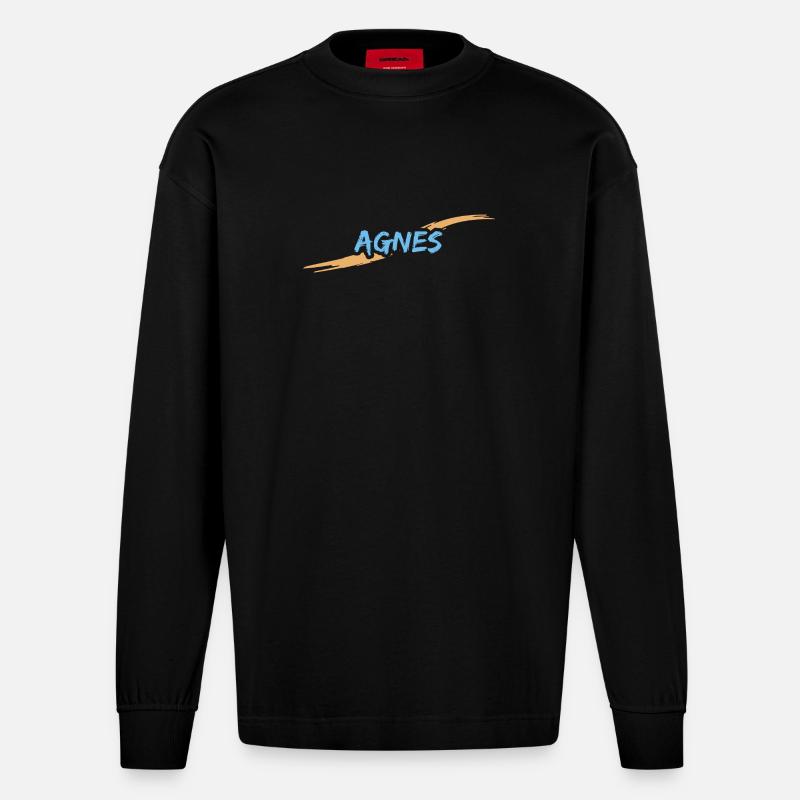 Agnès - Manches longues bio épais oversize fabriqué en UE - SOLID BLACK