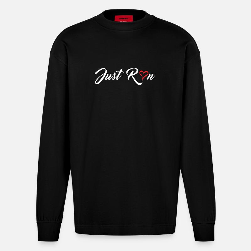 Lauf einfach - Heavyweight Oversized Organic Langarmshirt Made in EU - SOLID BLACK