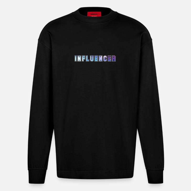 Influencer - Manches longues bio épais oversize fabriqué en UE - SOLID BLACK