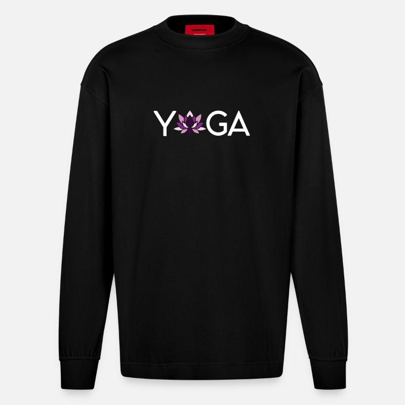 Yoga Geschenkidee - Heavyweight Oversized Organic Langarmshirt Made in EU - SOLID BLACK