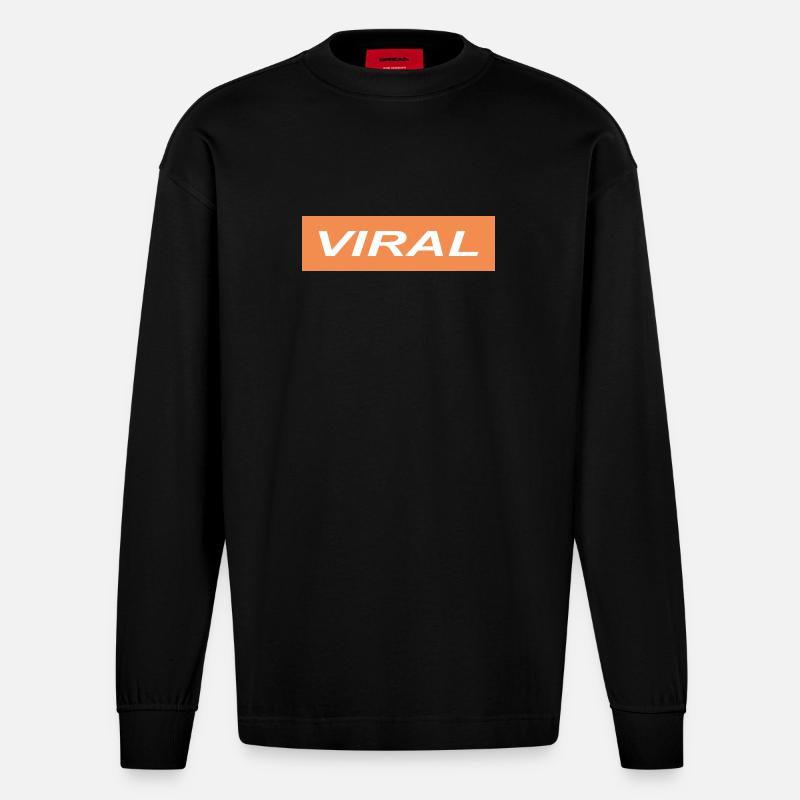 Viral - Manches longues bio épais oversize fabriqué en UE - SOLID BLACK