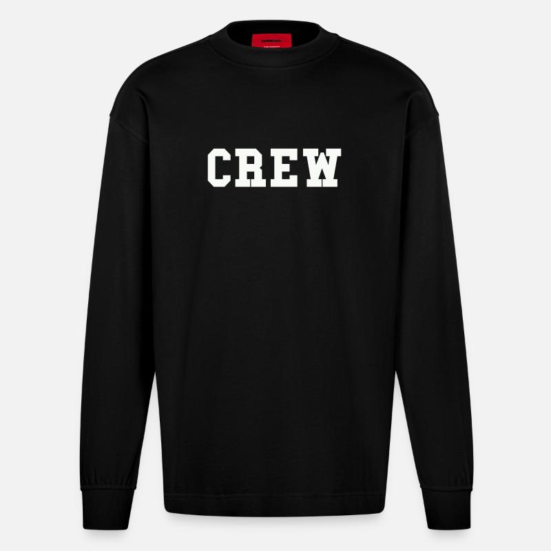 crew - Heavyweight Oversized Organic Langarmshirt Made in EU - SOLID BLACK