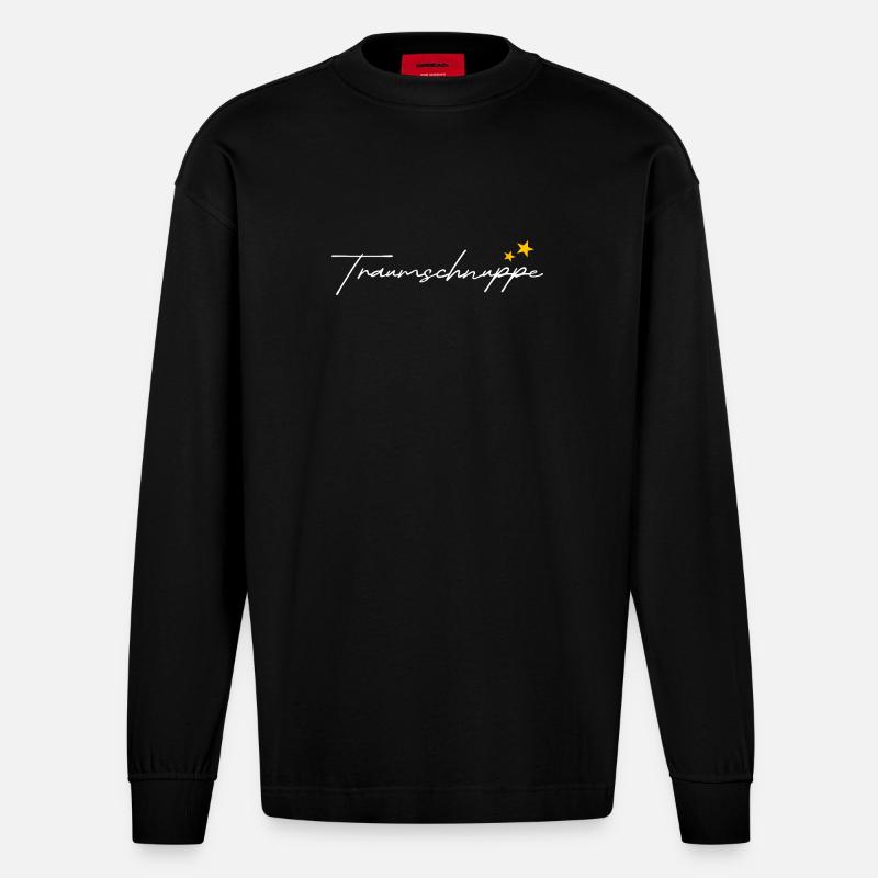 Traumschnuppe Design - Heavyweight Oversized Organic Langarmshirt Made in EU - SOLID BLACK