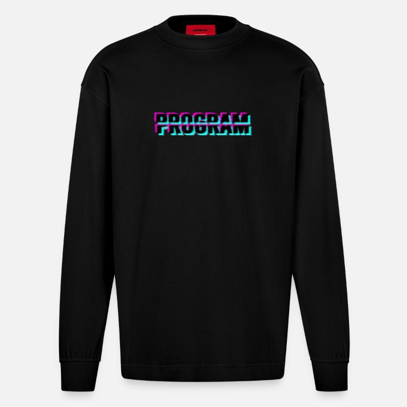 Computerprogramm - Heavyweight Oversized Organic Langarmshirt Made in EU - SOLID BLACK