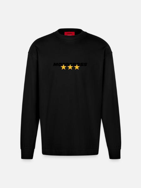 Motocross - Heavyweight Oversized Organic Longsleeve Shirt Made in EU - SOLID BLACK