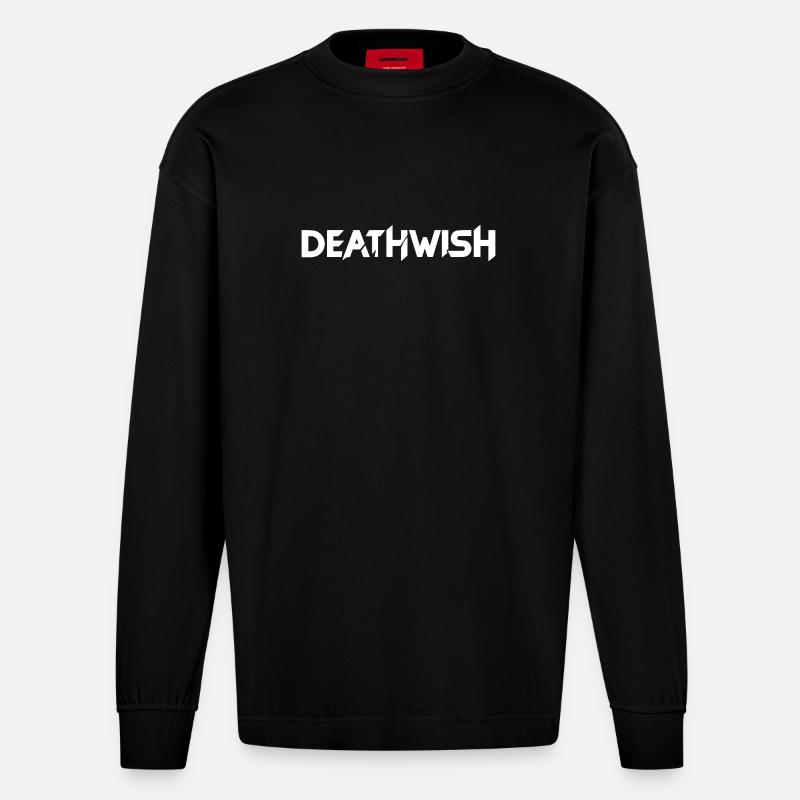 Todeswunsch - Heavyweight Oversized Organic Langarmshirt Made in EU - SOLID BLACK