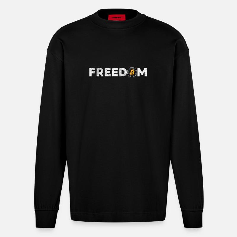 L’évolution de l’argent - Bitcoin Shirt Crypto - Manches longues bio épais oversize fabriqué en UE - SOLID BLACK