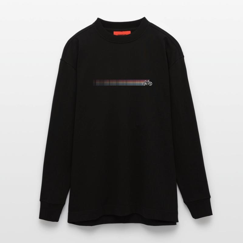 Gradient Barcode Sunset Heavyweight Oversized Organic Longsleeve Shirt Made in EU