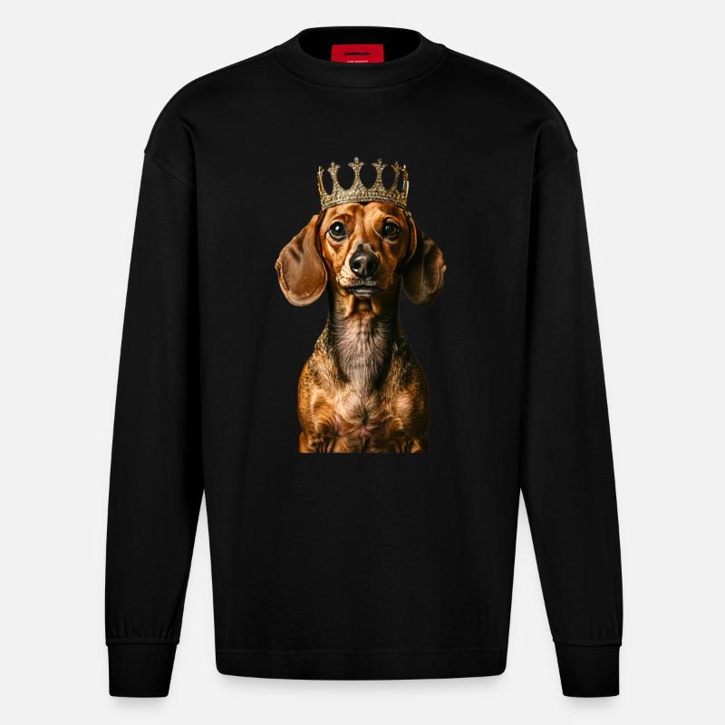 Teckel - Manches longues bio épais oversize fabriqué en UE - SOLID BLACK