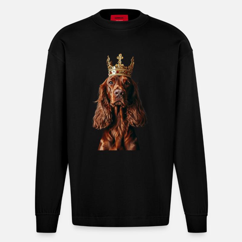 Irish Setter - Heavyweight Oversized Organic Langarmshirt Made in EU - SOLID BLACK