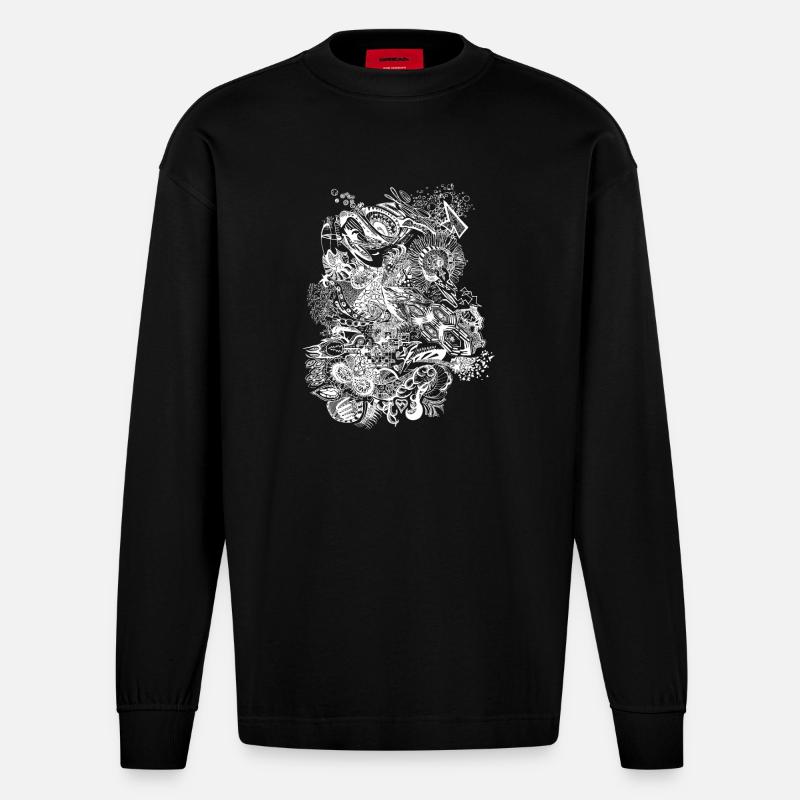 's doodle - Heavyweight Oversized Organic Langarmshirt Made in EU - SOLID BLACK