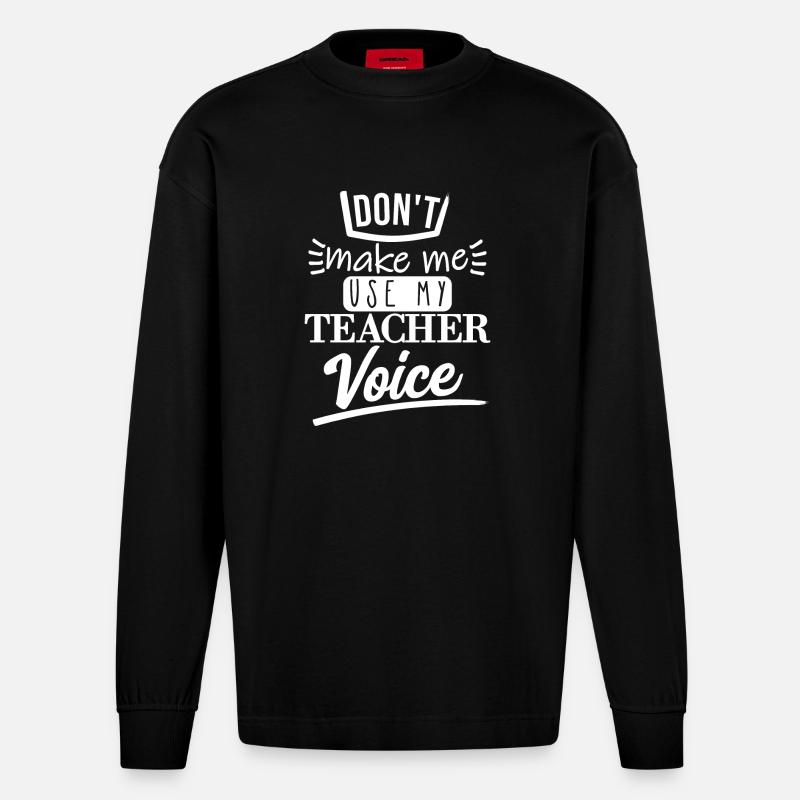 Ne me faites pas l’utiliser (blanc) - Manches longues bio épais oversize fabriqué en UE - SOLID BLACK
