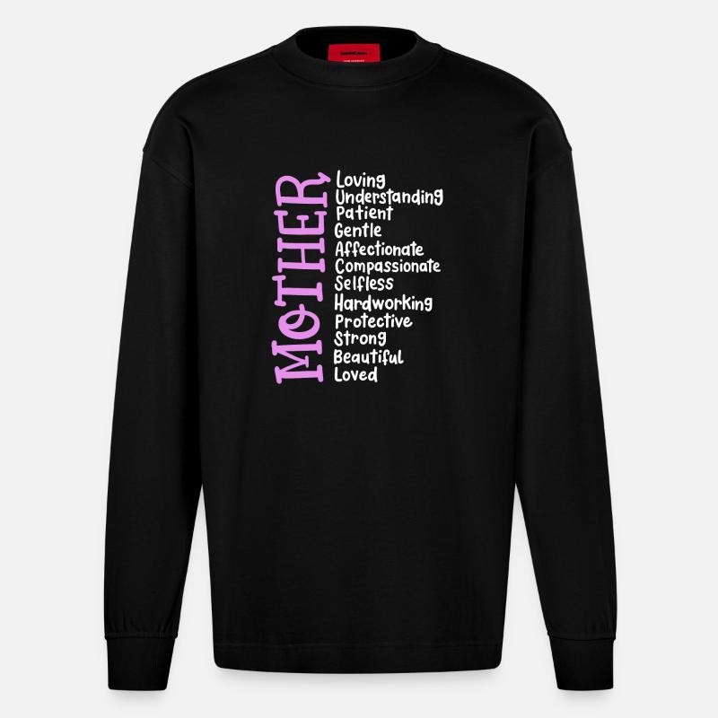 Mutter Muttertag - Heavyweight Oversized Organic Langarmshirt Made in EU - SOLID BLACK