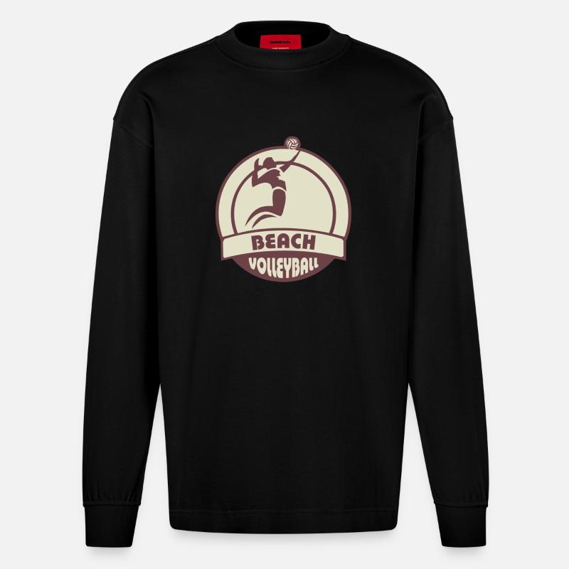 beach volleyball - Heavyweight Oversized Organic Langarmshirt Made in EU - SOLID BLACK