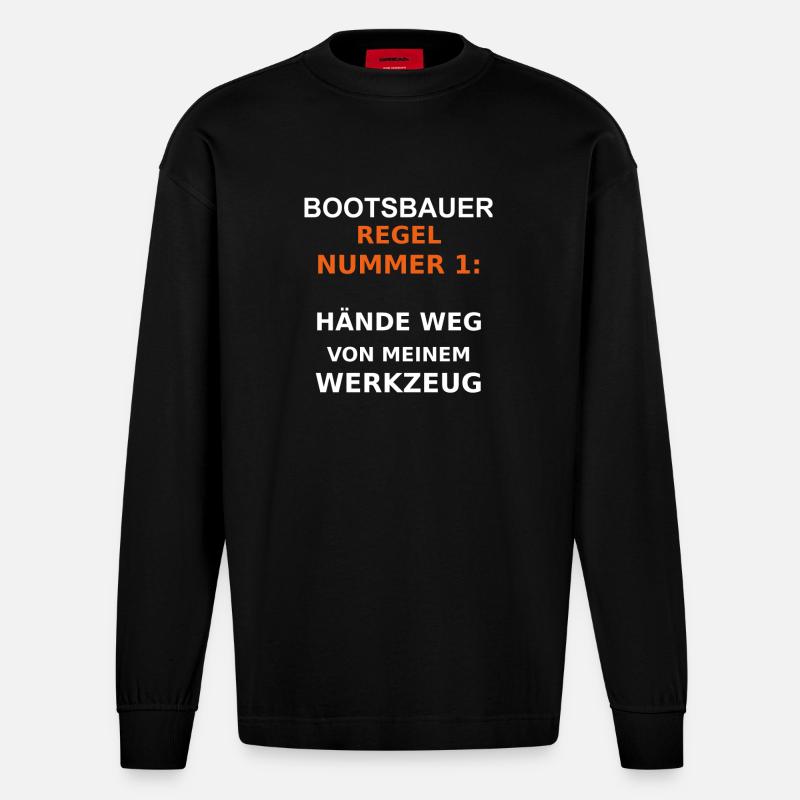 bootsbauer - Heavyweight Oversized Organic Langarmshirt Made in EU - SOLID BLACK
