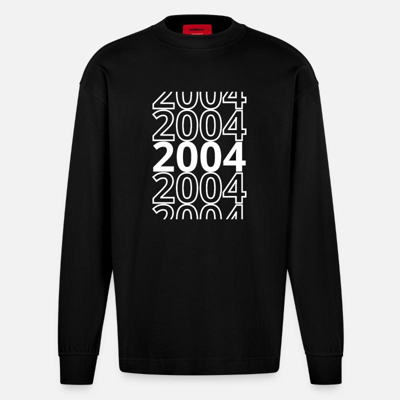 2004 2004 2004 - Manches longues bio épais oversize fabriqué en UE - SOLID BLACK
