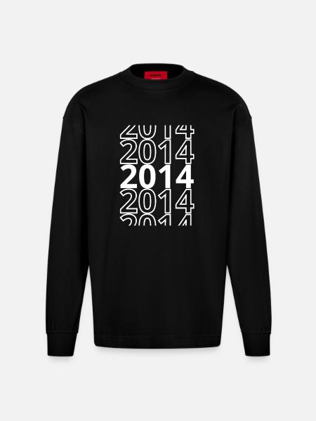 2014 2014 2014 - Heavyweight Oversized Organic Longsleeve Shirt Made in EU - SOLID BLACK