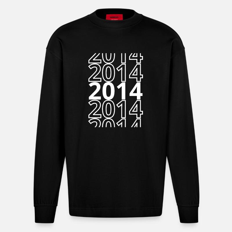 2014 2014 2014 - Heavyweight Oversized Organic Langarmshirt Made in EU - SOLID BLACK