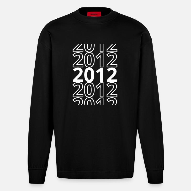 2012 2012 2012 - Heavyweight Oversized Organic Longsleeve Shirt Made in EU - SOLID BLACK