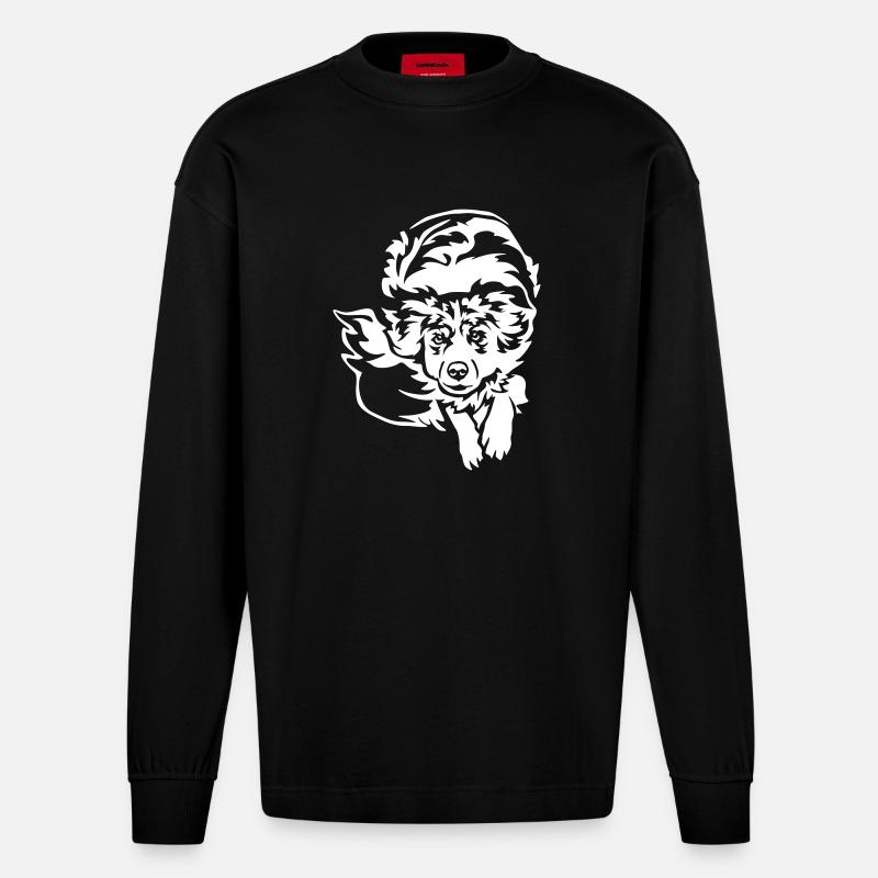 Berger australien « Black Edition » - Manches longues bio épais oversize fabriqué en UE - SOLID BLACK