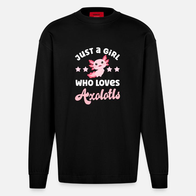Axolotl - Heavyweight Oversized Organic Langarmshirt Made in EU - SOLID BLACK