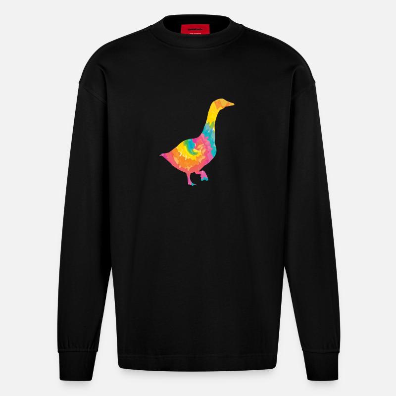 Gans - Heavyweight Oversized Organic Langarmshirt Made in EU - SOLID BLACK