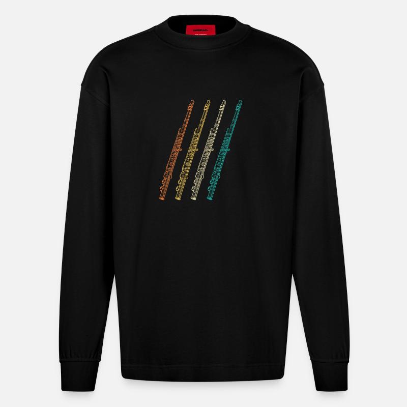 Flûtiste Evolution Flûte - Manches longues bio épais oversize fabriqué en UE - SOLID BLACK