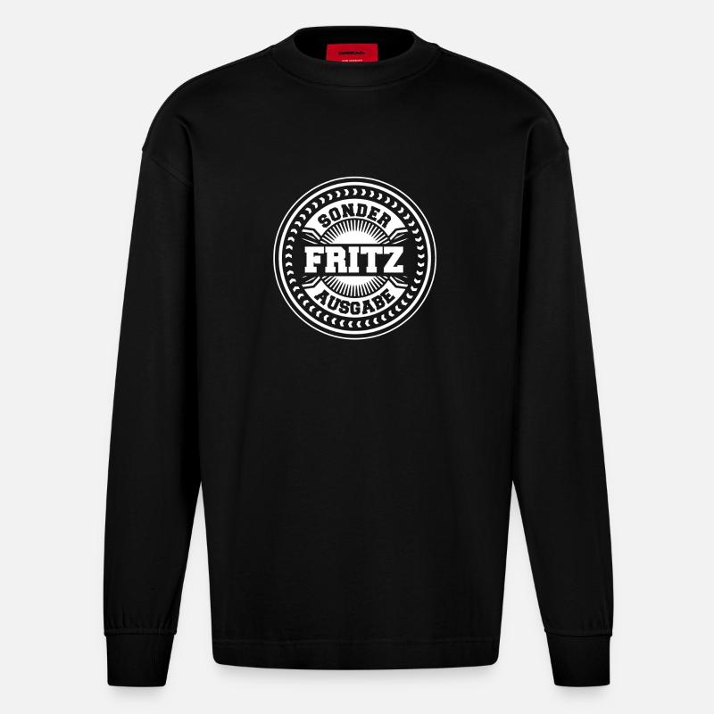 Fritz - Heavyweight Oversized Organic Langarmshirt Made in EU - SOLID BLACK