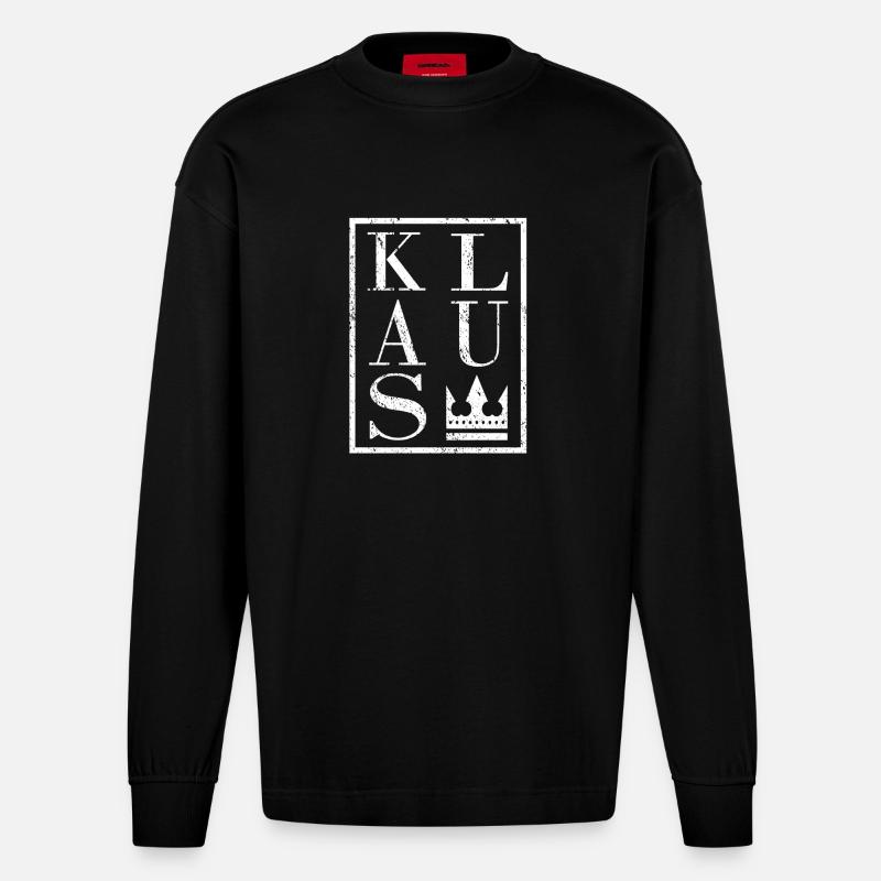 Klaus - Heavyweight Oversized Organic Langarmshirt Made in EU - SOLID BLACK