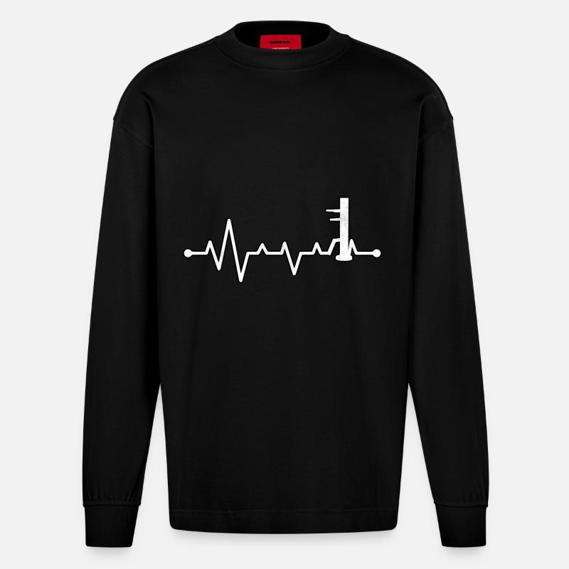 Kung Fu Wing Chun - Heavyweight Oversized Organic Langarmshirt Made in EU - SOLID BLACK