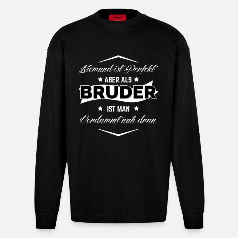 BRUDER - Heavyweight Oversized Organic Langarmshirt Made in EU - SOLID BLACK