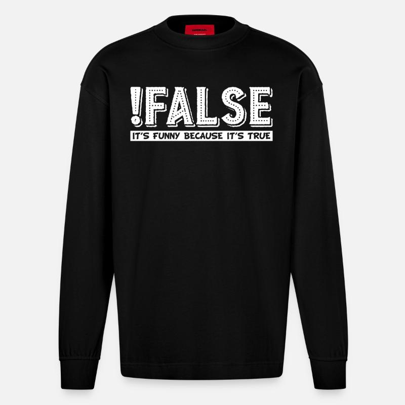 False Funny - Heavyweight Oversized Organic Langarmshirt Made in EU - SOLID BLACK
