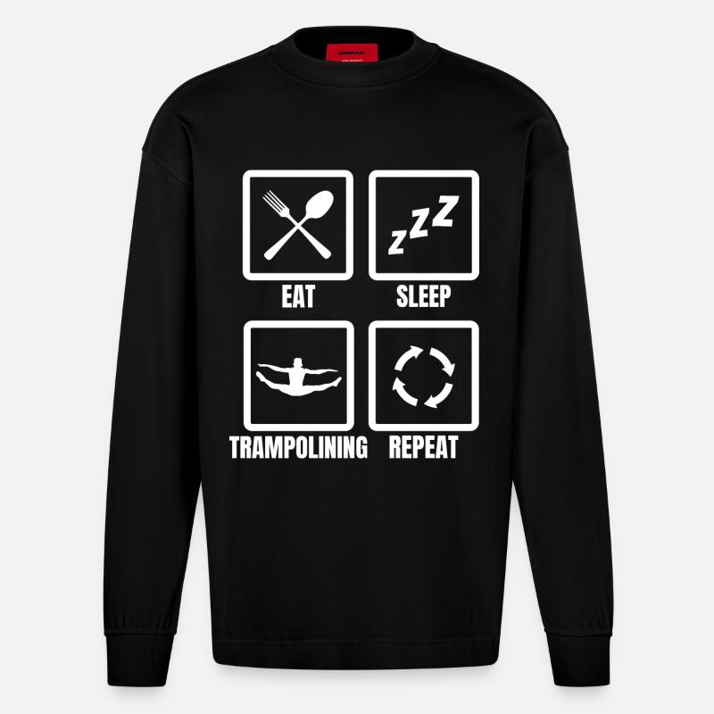 Trampoline Routine - Manches longues bio épais oversize fabriqué en UE - SOLID BLACK