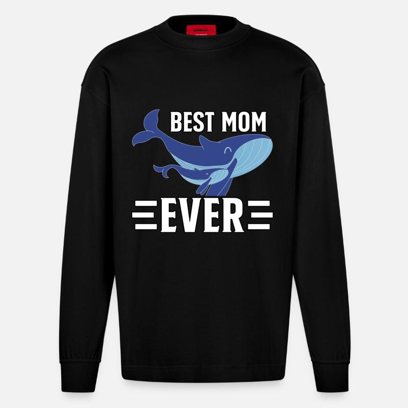 Die beste Mutter aller Zeiten - Heavyweight Oversized Organic Langarmshirt Made in EU - SOLID BLACK